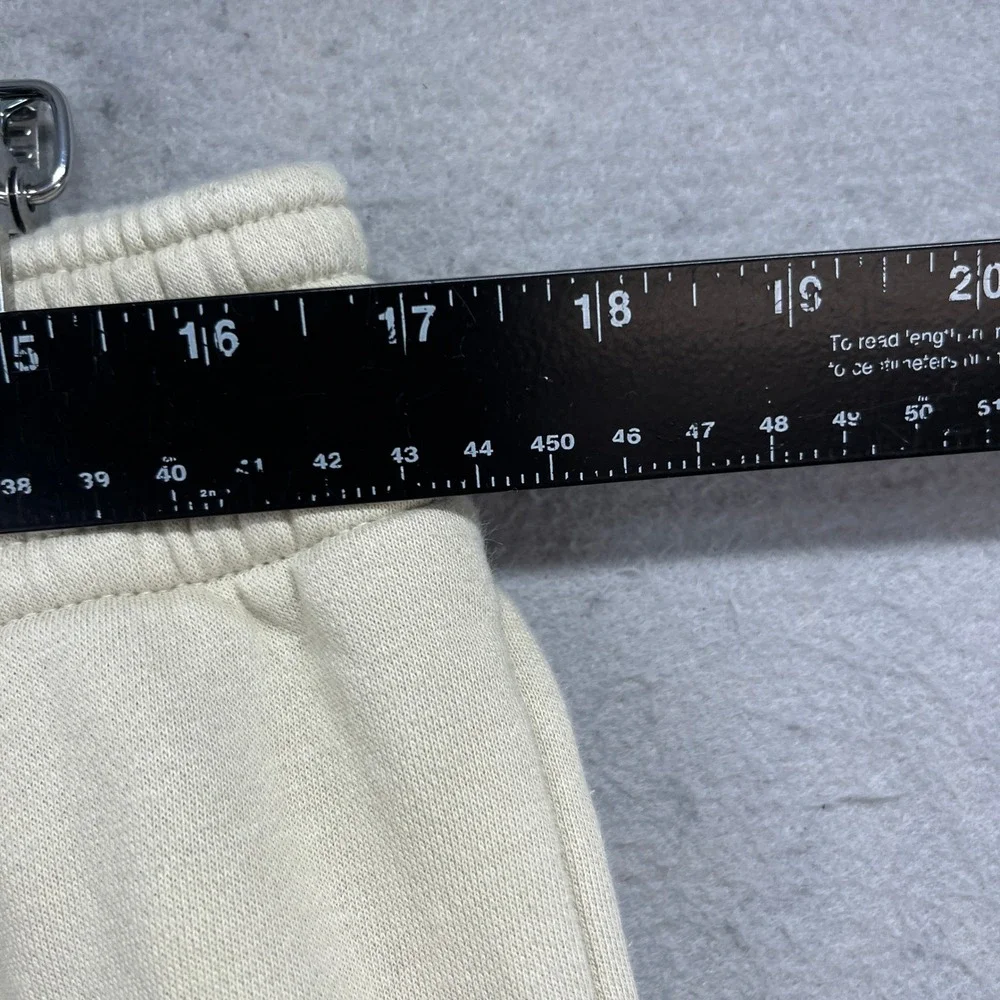 Champion Jogger Sweatpants Mens L Cream Fleece Elastic Sweats Casual Athleisure